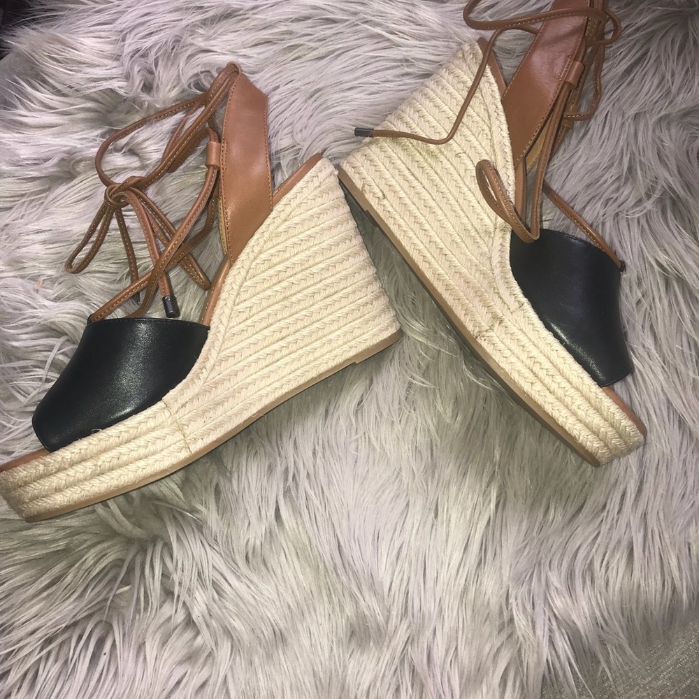COACH Dana Espadrilles Size Black Leather - Picture 5 of 7